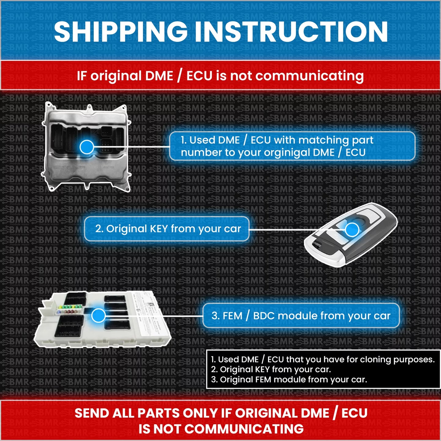 BMW N26 USED DME / ECU Cloning Service For Cars With FEM Module