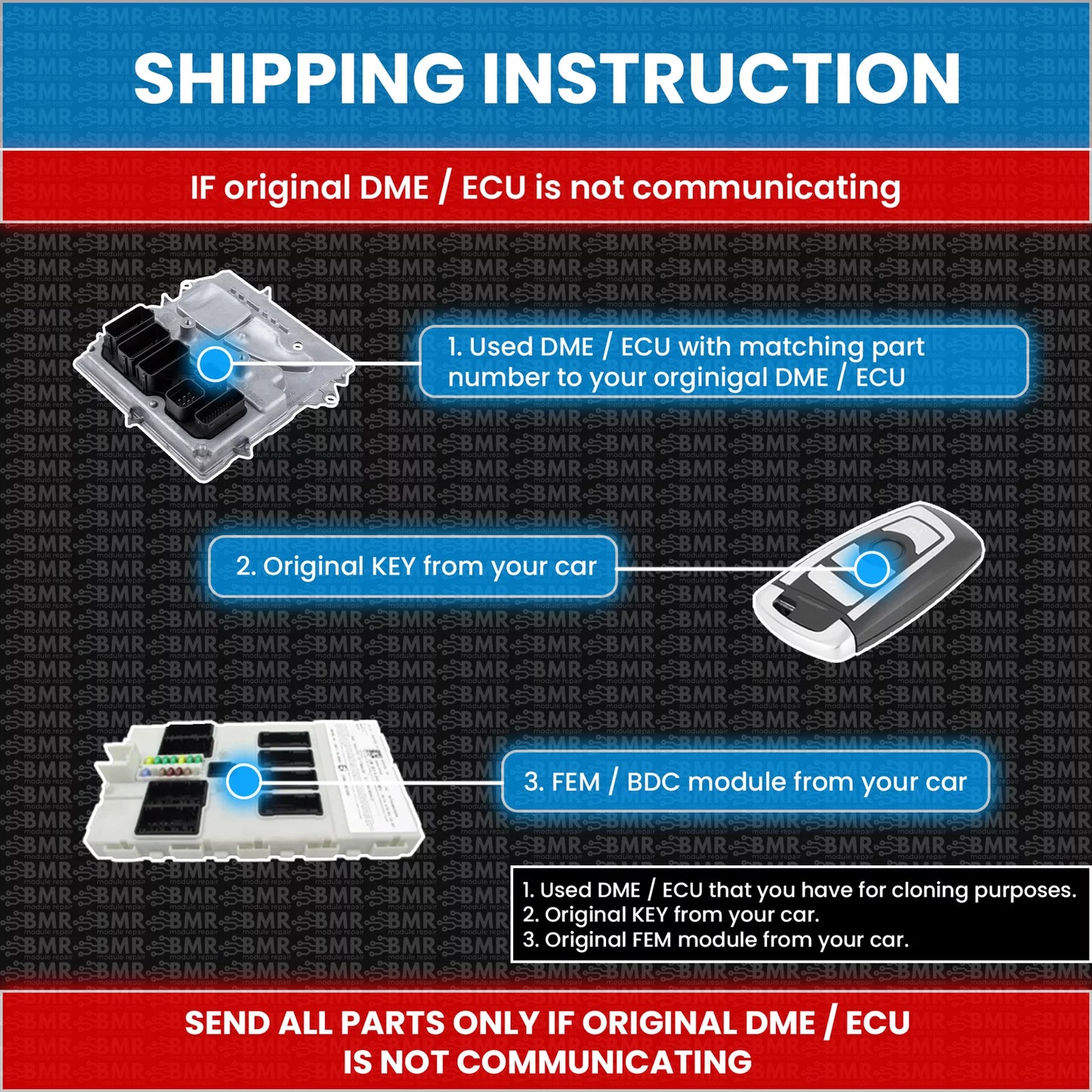 BMW N55 USED DME / ECU Cloning Service For Cars With FEM Module